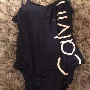 Calvin Klein one piece bathing suit navy blue